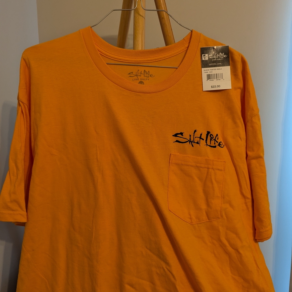 Salt Life Tang Painted Reels Tee - Orange